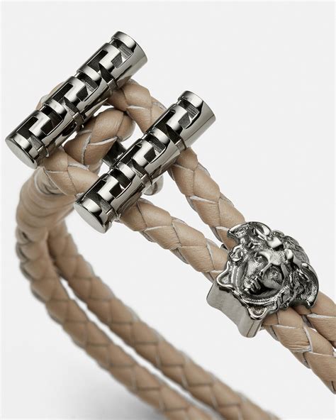 medusa versace bracelet|versace medusa braided leather bracelet.